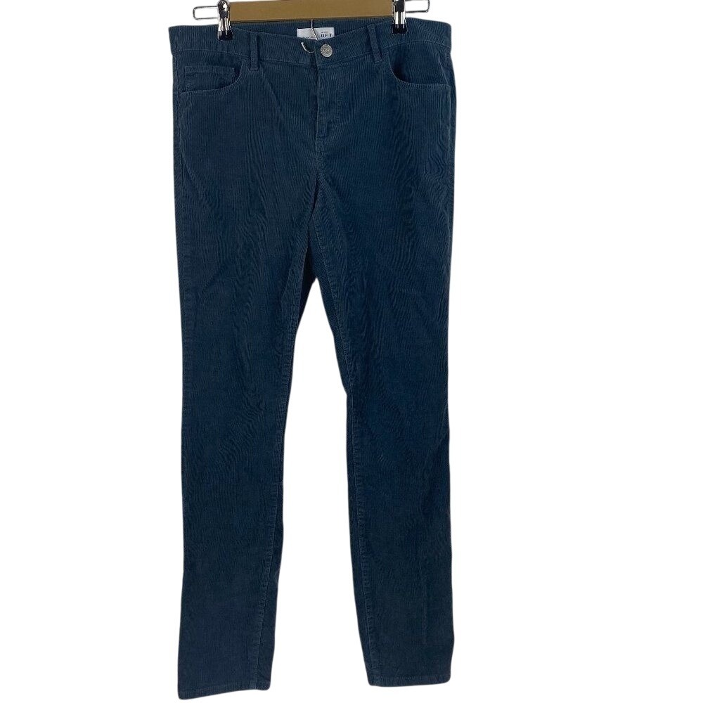 Loft Womens Corduroy Skinny Pants Teal Blue Fine Wale Slim Fit Trousers